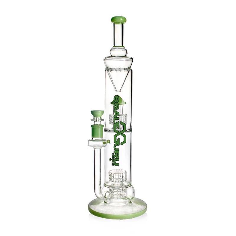 Glass Guru Waterpipe 17.5" Rocket Double Perc