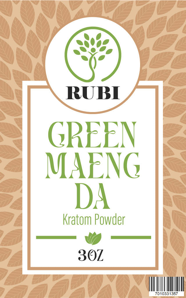 Rubi Kratom Powder 3OZ Green Maeng Da
