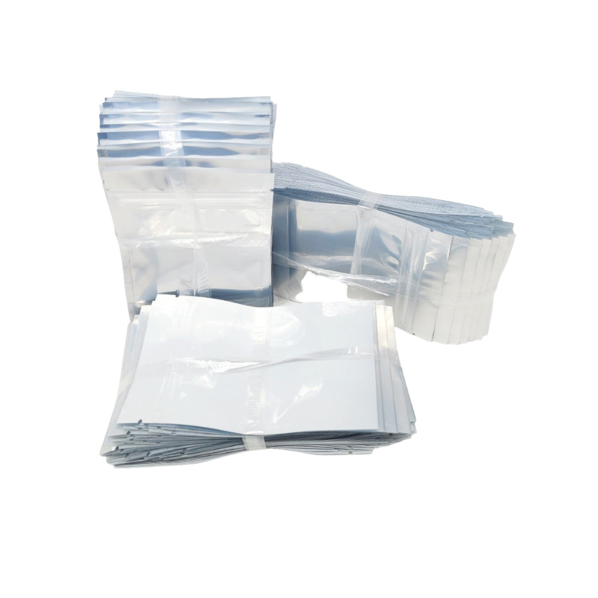 Mylar Bag 1/8OZ Clear White Single Zipper 50CT