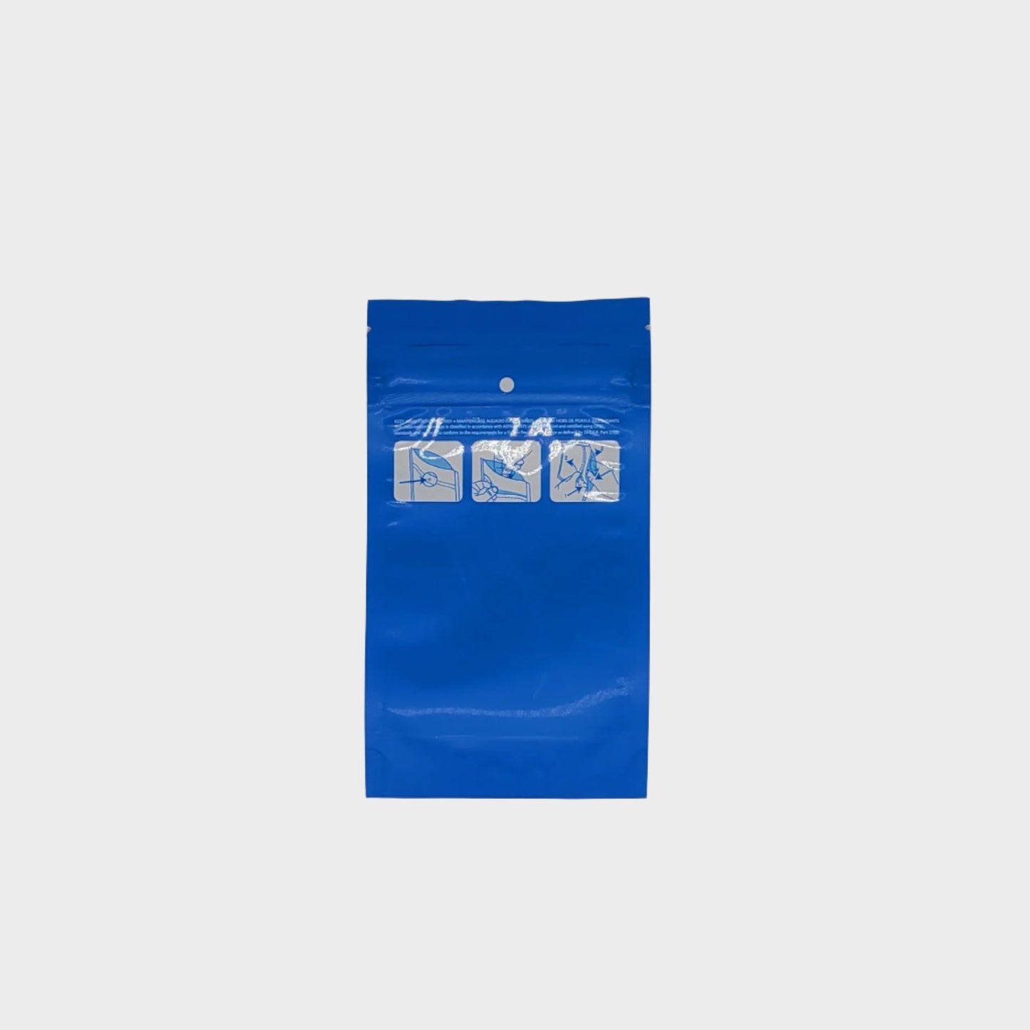 Mylar Bag 1/8OZ Opaque Blue Double Zipper 50CT