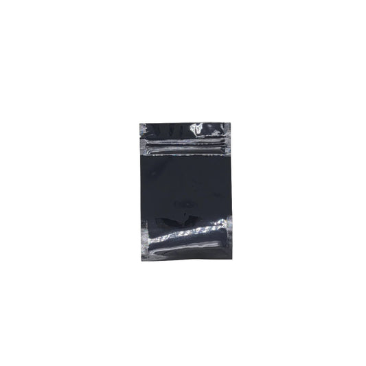 Mylar Bag 1G Opaque Black Single Zipper 50CT
