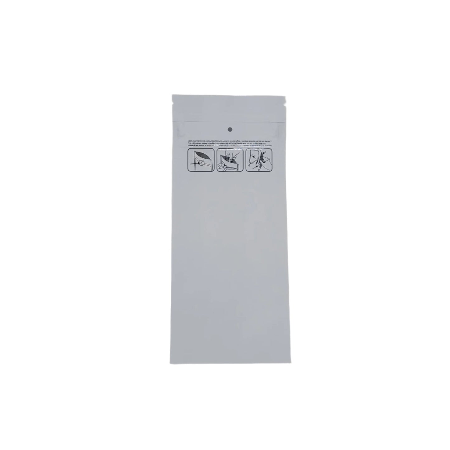 Mylar Bag 3x7 Opaque White Double Zipper 50CT