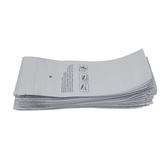 Mylar Bag 3x9 Opaque White Double Zipper 50CT