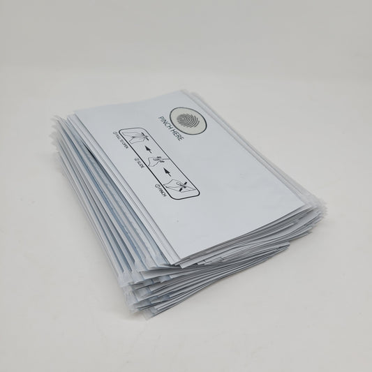 Mylar Bag 1/4OZ Opaque White Single Zipper Pinch 50CT