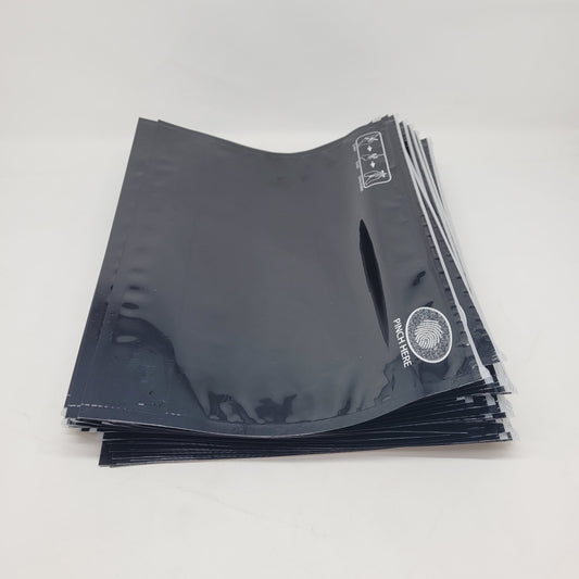 Mylar Bag 12x9 Opaque Black Pinch 50CT
