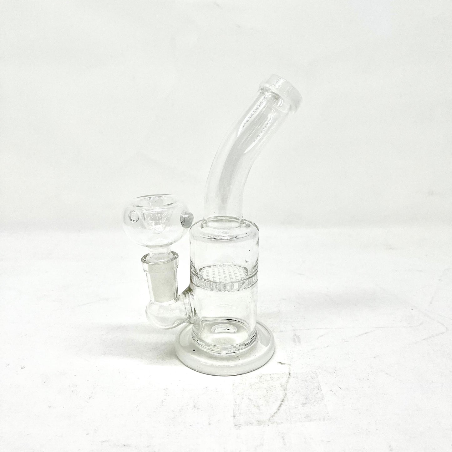 Waterpipe 6.5" Glass Clear Honeycomb w/ Mix Color