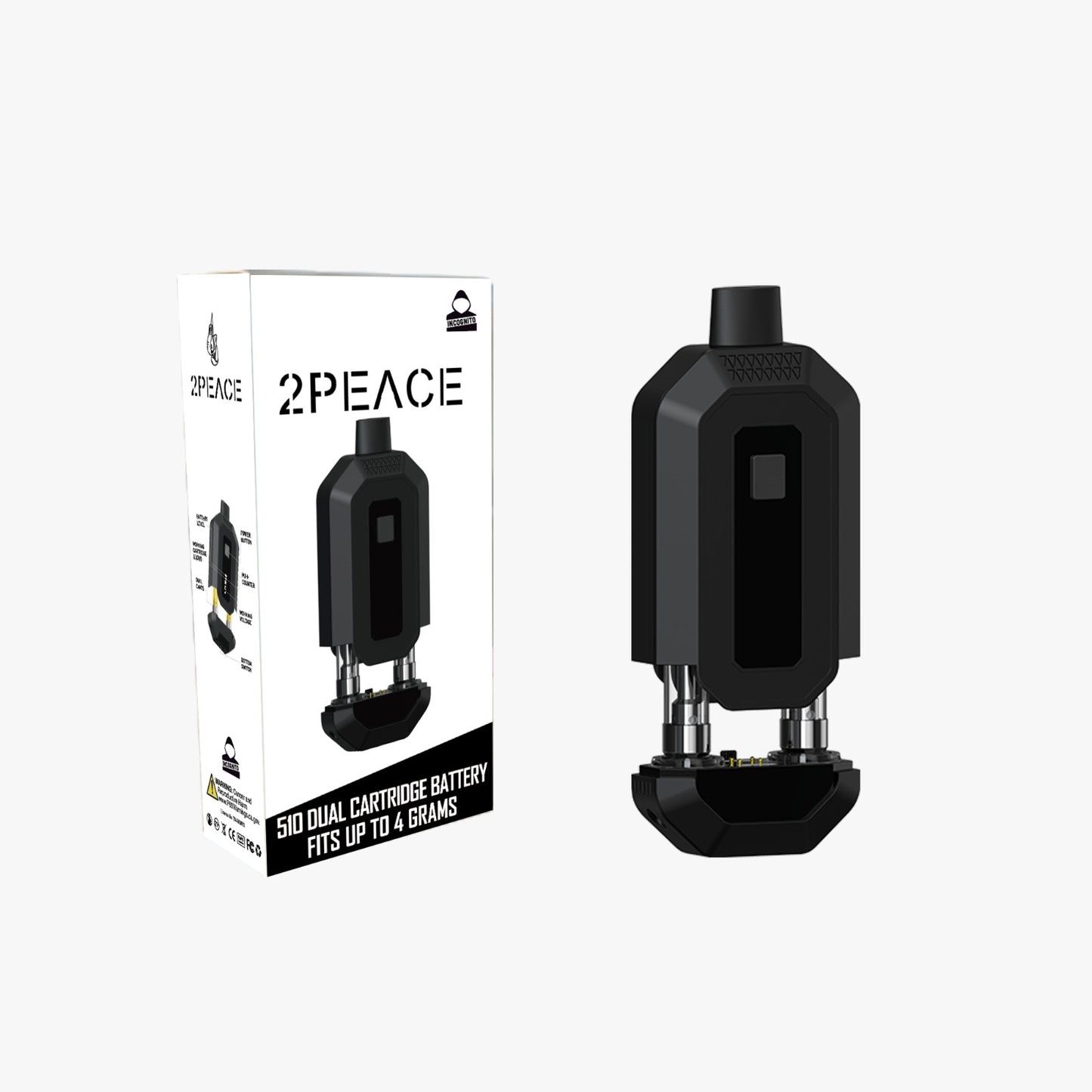 Incognito 2Peace 510 Dual Vape Cart Battery 5CT