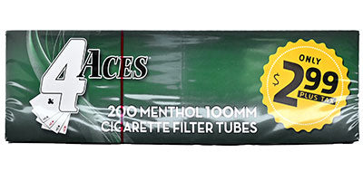 4Aces Tubes 200CT Menthol 100's 5CT Pack (R$2.99)