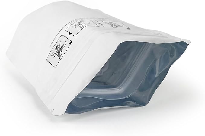 Mylar Bag 1/4OZ Opaque White Double Zipper 100CT