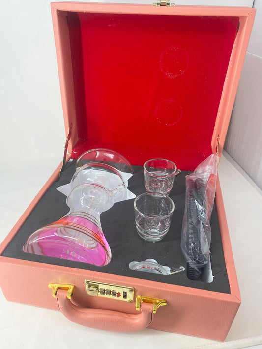 Hookah Suit Case Pink Glass