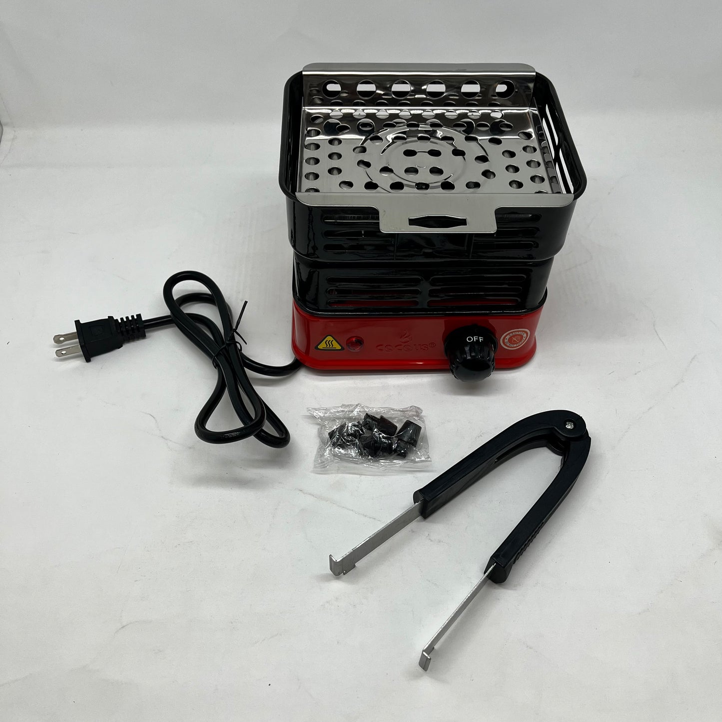 Cocous Red Coal Burner Party Size