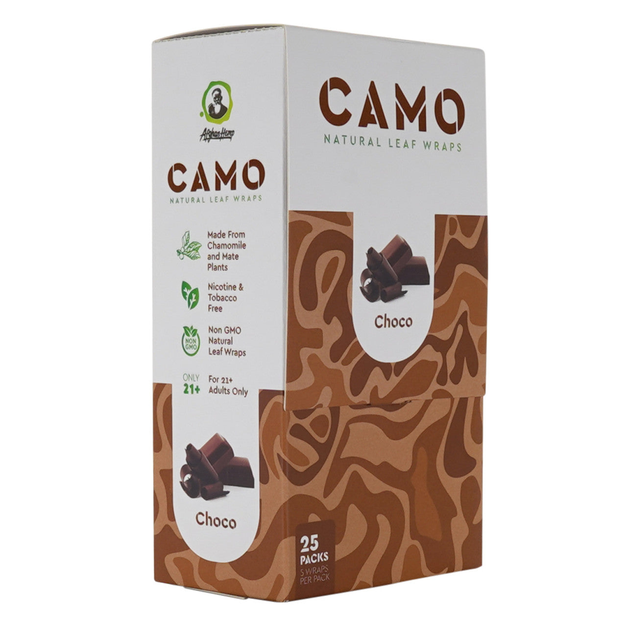 Afghan Hemp Wraps 5CT Camo Choco 25CT Box