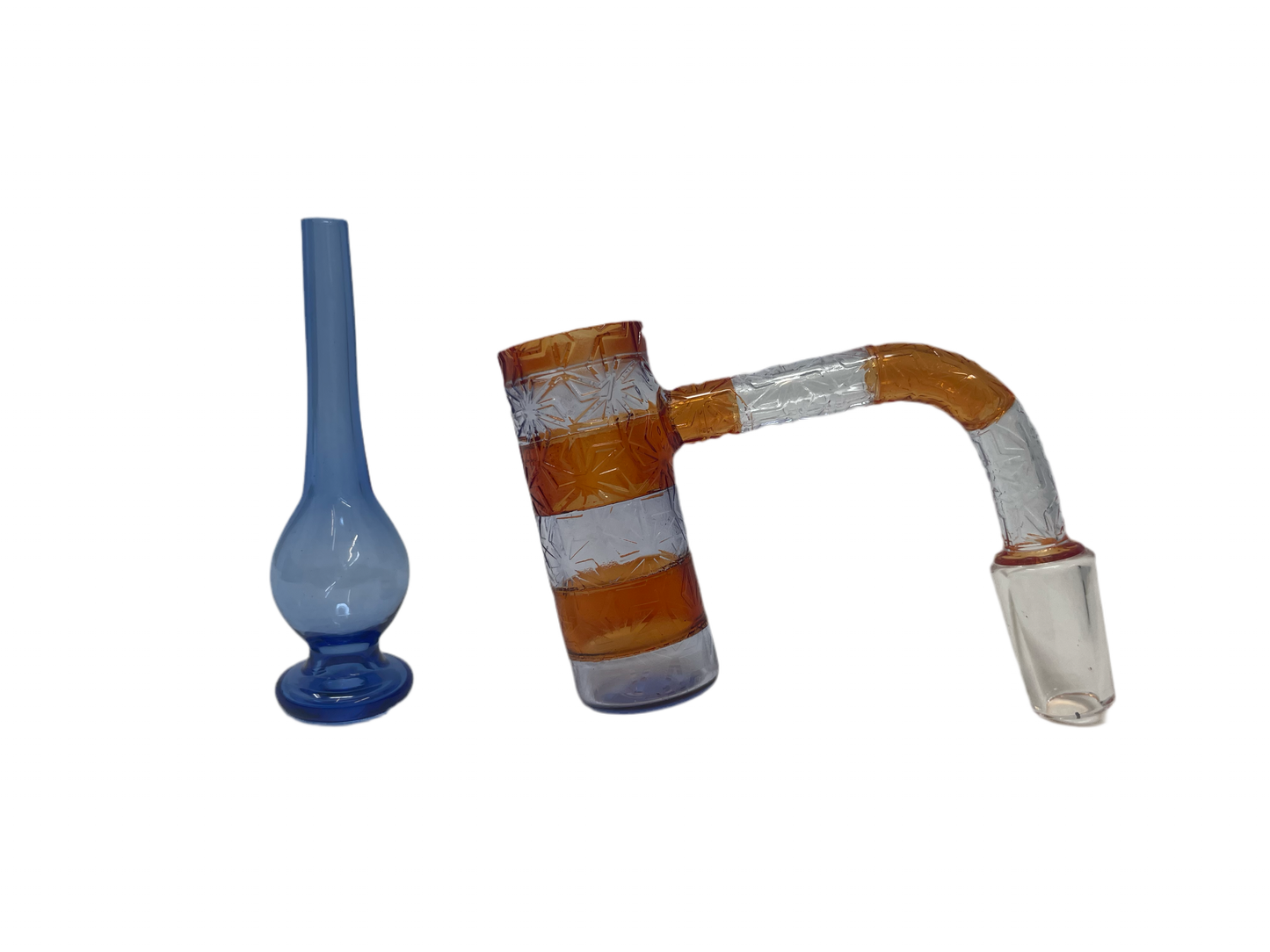 Banger 14M 90* Striped Banger Long Carb Cap Set