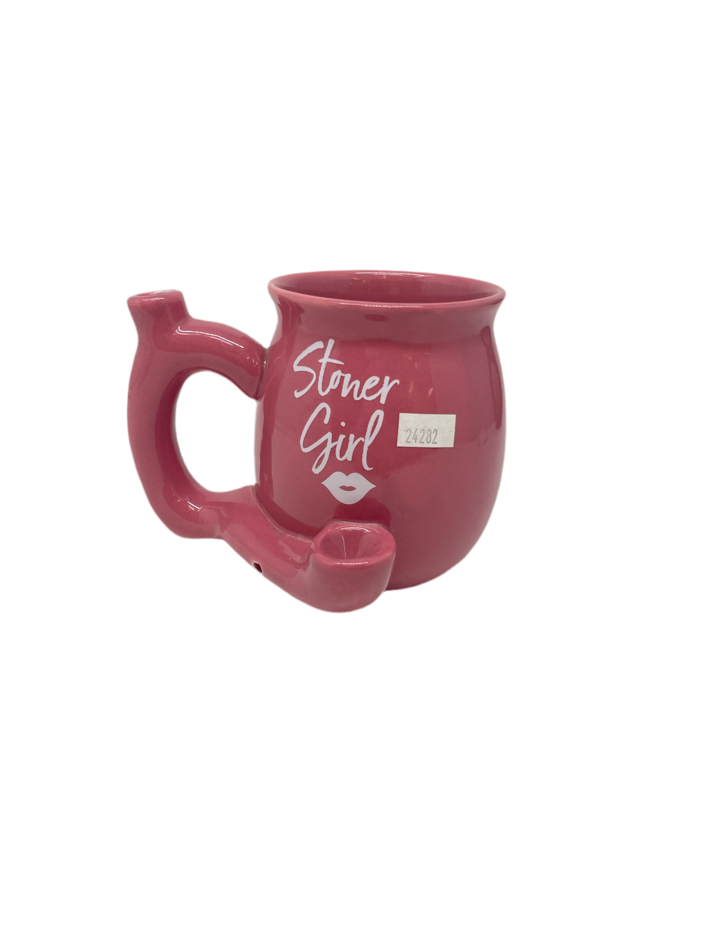 Handpipe Ceramic Mug Stoner Girl Pink