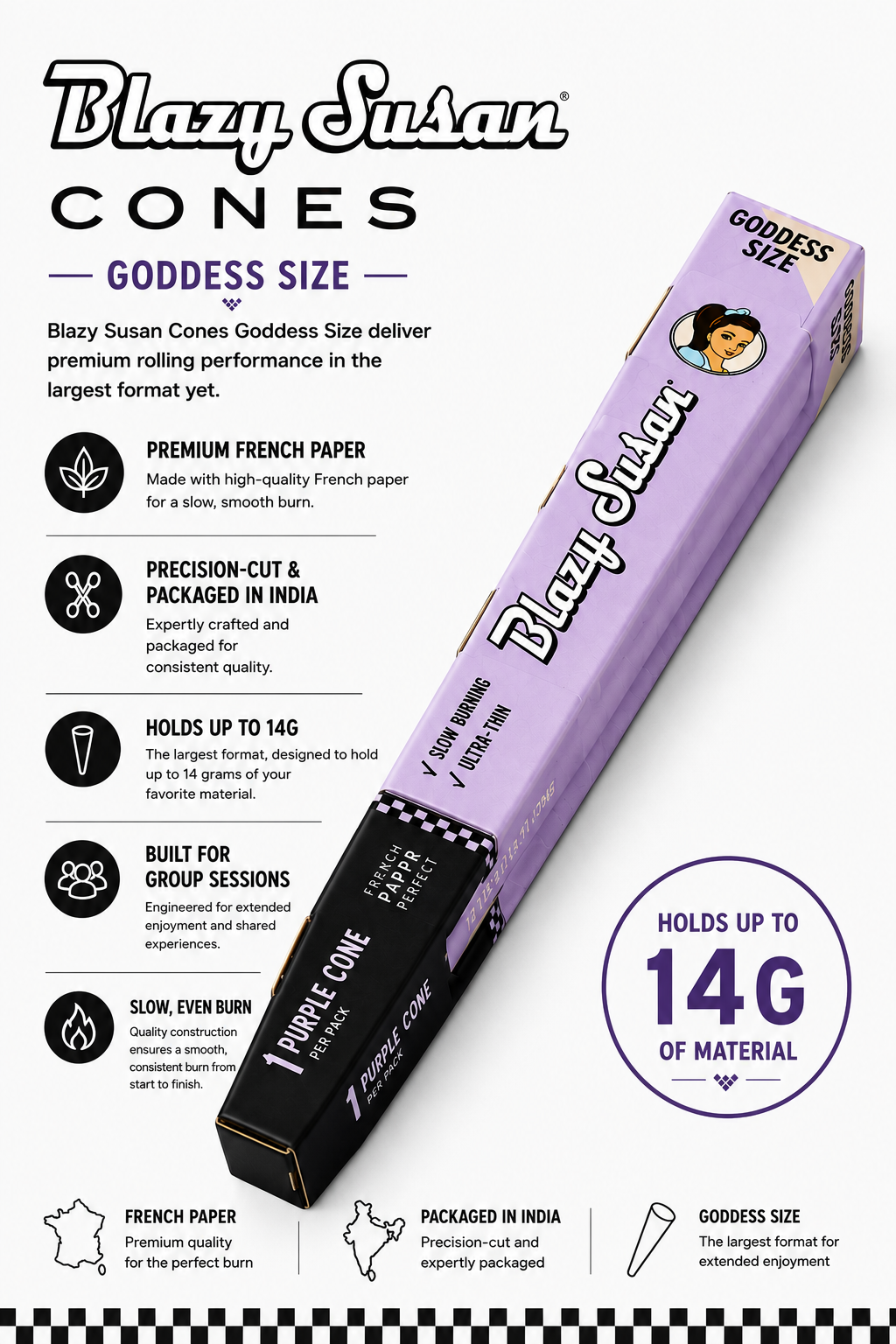 Product details on white background