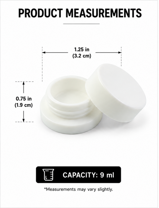 Jar 9ML Round White 360ct Case