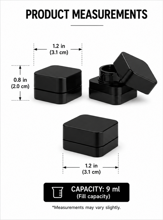 Jar 9ML Square Black Case