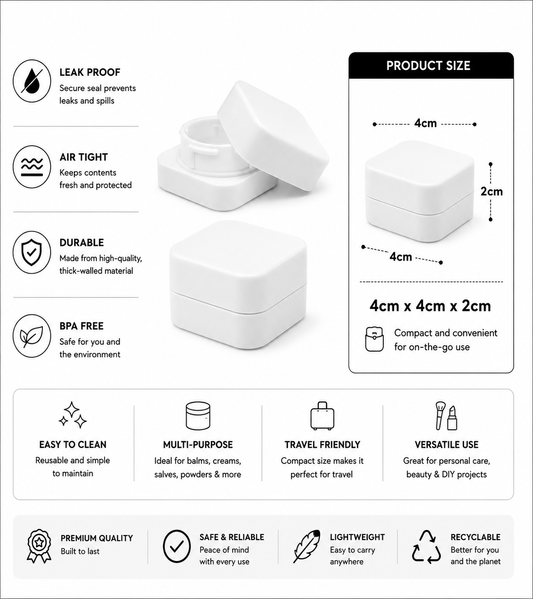 Jar 9ML Square White 360ct Case