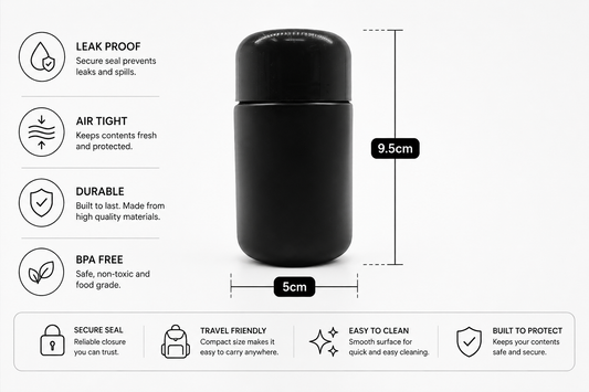 Jar 4oz Round Black 120ct Case