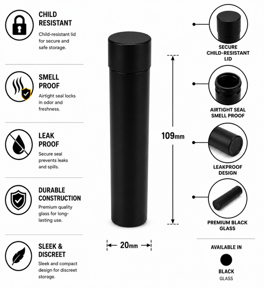J-Tube 109MM Glass Black Matte