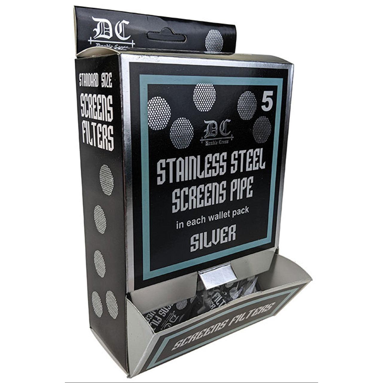 Double Cross Standard Size Screen Filters Stainless Steel Silver 5CT/ 100CT