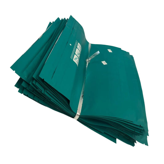 Mylar Bag 12x9 Opaque Green Double Zipper 50CT