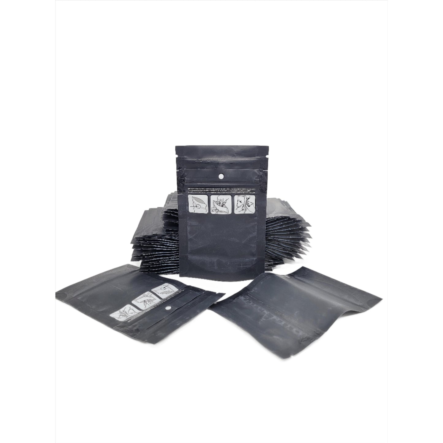 Mylar Bag 1G Opaque Black Double Zipper 100CT
