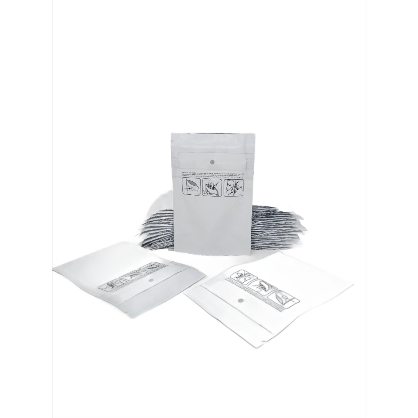 Mylar Bag 1G Opaque White Double Zipper 100CT