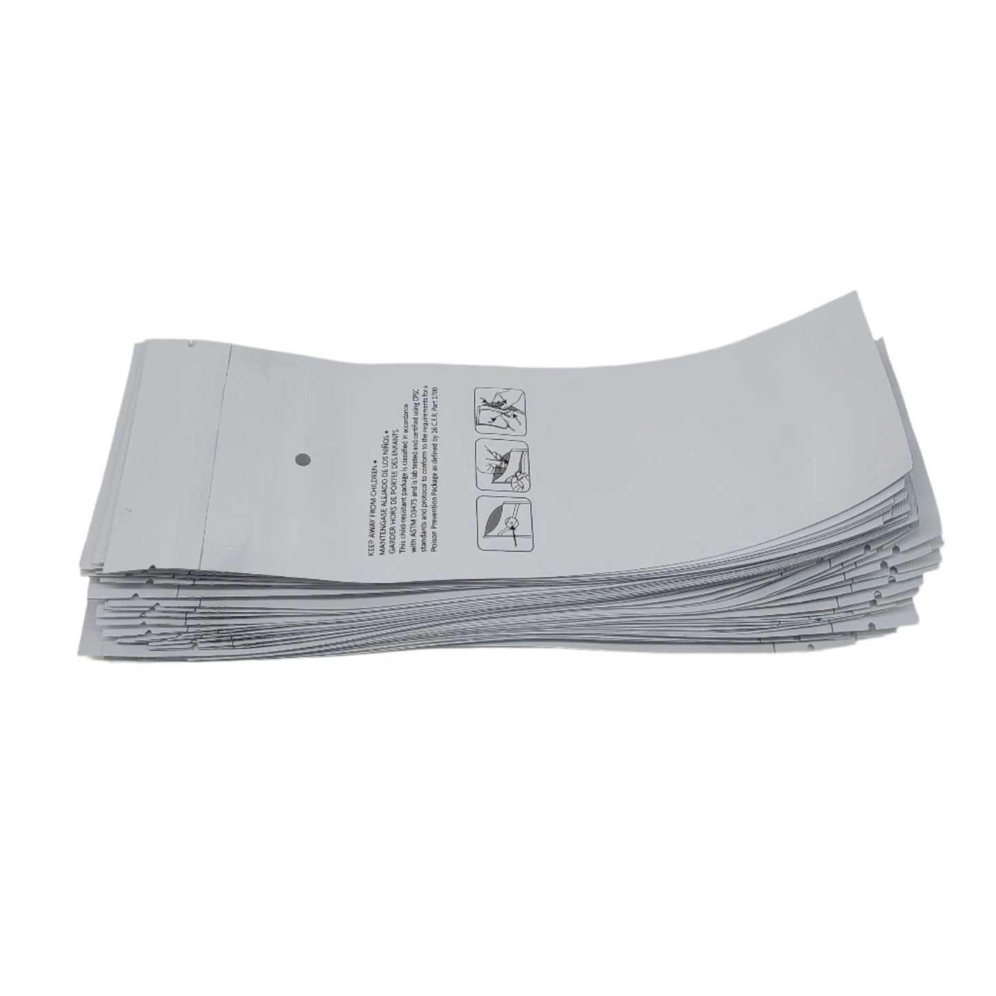Mylar Bag 3x9 Opaque White Double Zipper 50CT