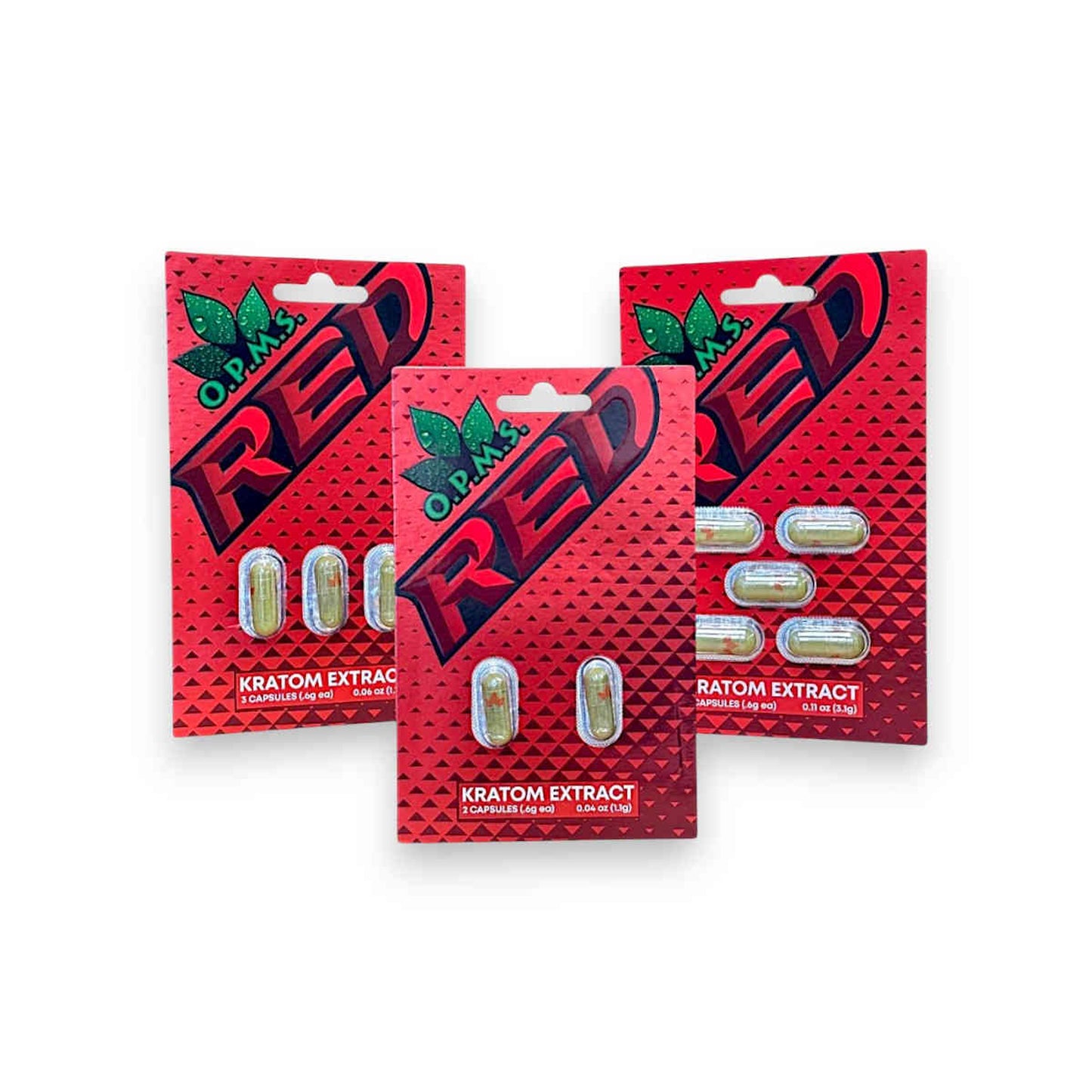 OPMS Red Kratom Extract Capsules Ten Pack