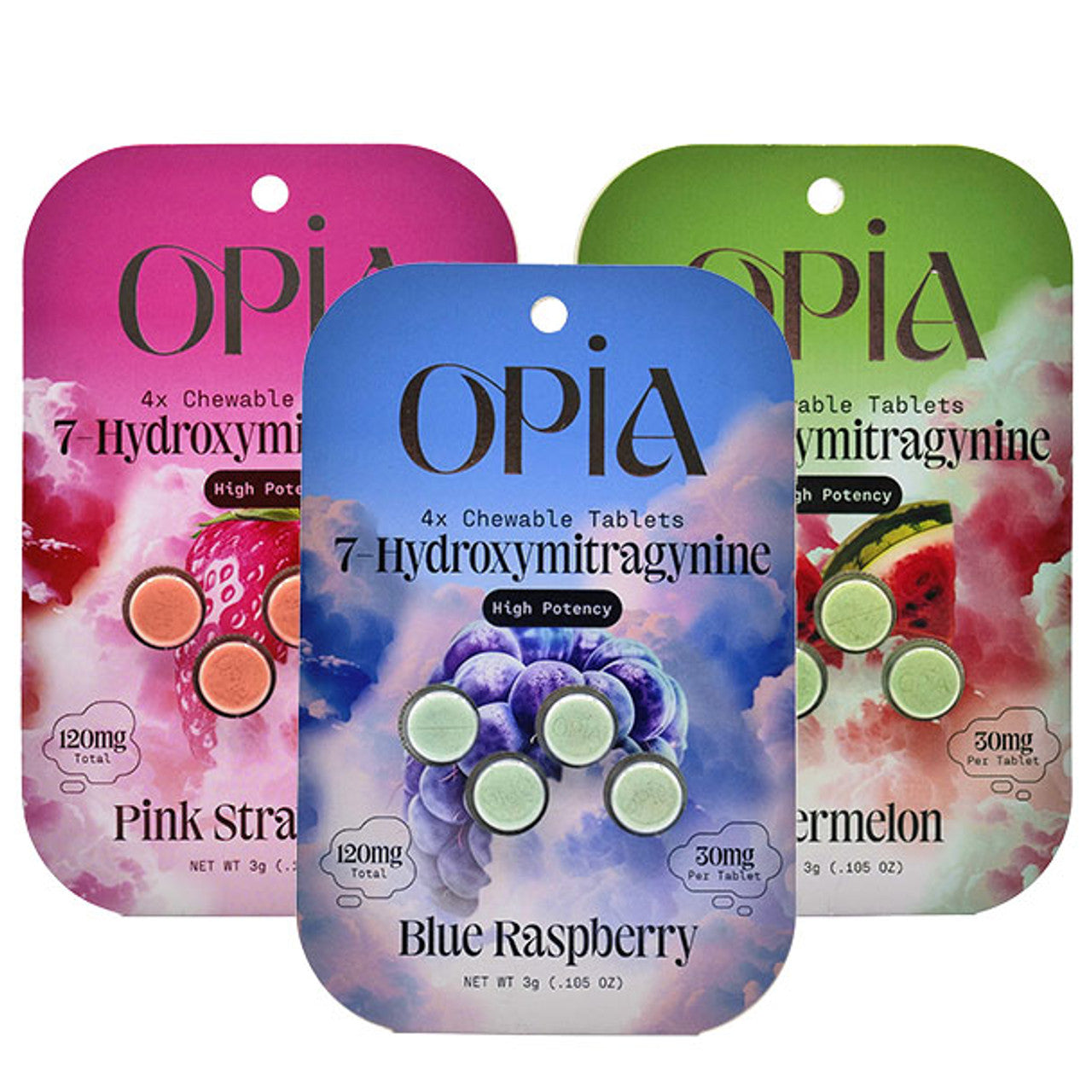 OPiA 7-Hydroxymitragynine 30mg High Potency Chewable Tablets 4ct