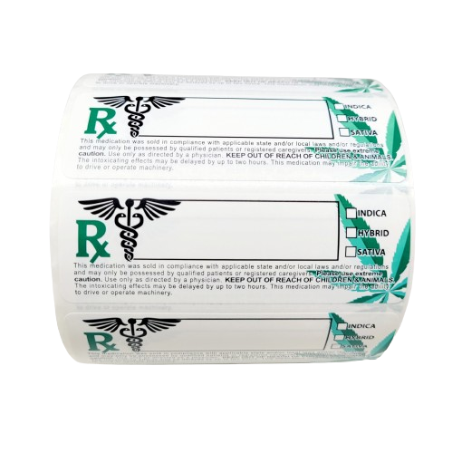RX Label 3x1 Green Warning 1000CT
