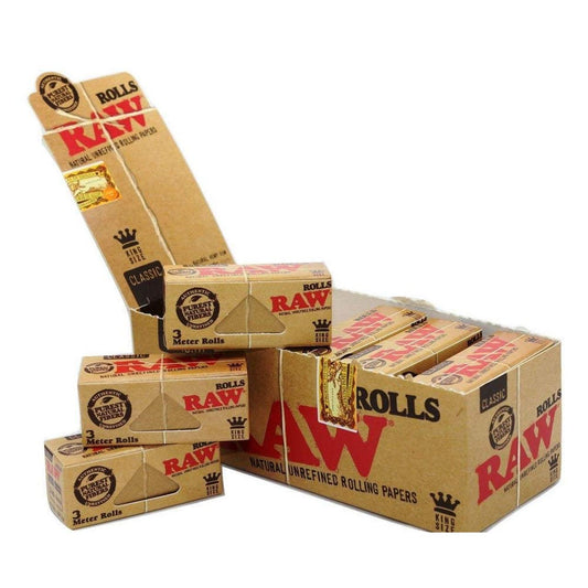 Raw Papers King Slim Classic Rolls 3-Meter 12CT