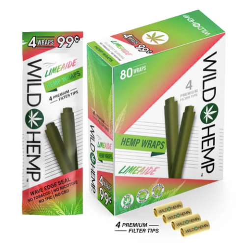 Wild Hemp Wraps 4CT Limeade 20CT Box