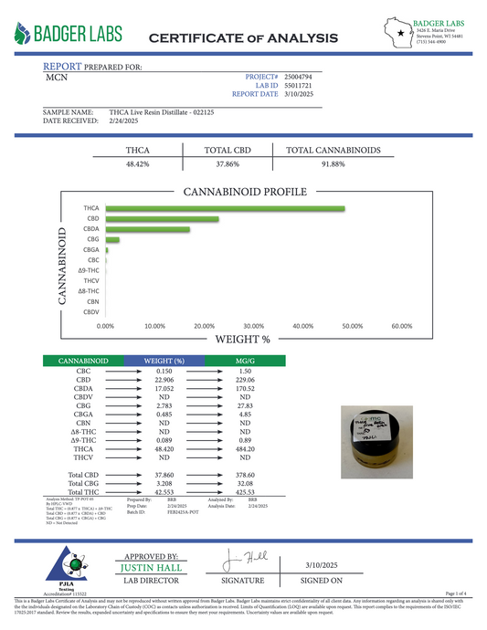 Trip THCA Live Resin 1G Cart
