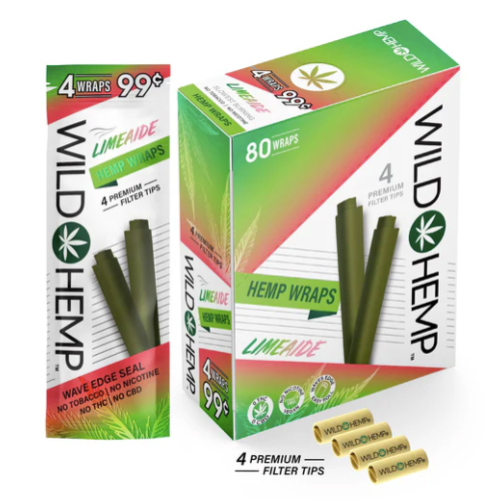 Wild Hemp Wraps 4CT Limeade 20CT Box