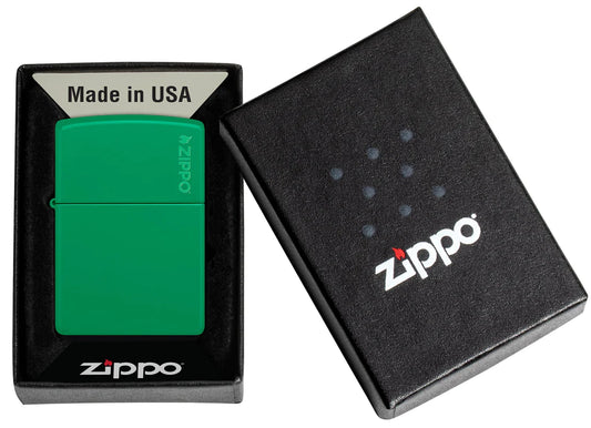 Zippo Lighter Green Logo