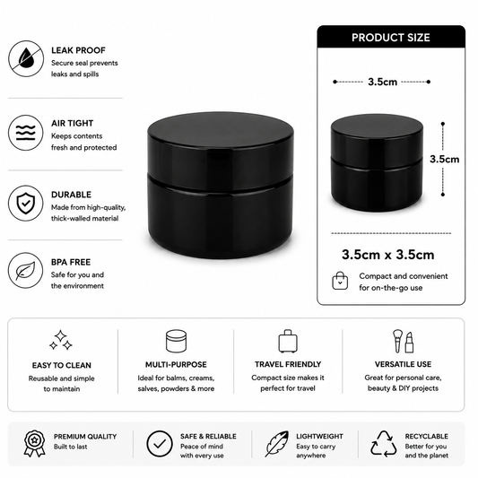 Jar 9ML Round Black UV Ceramic 360ct Case