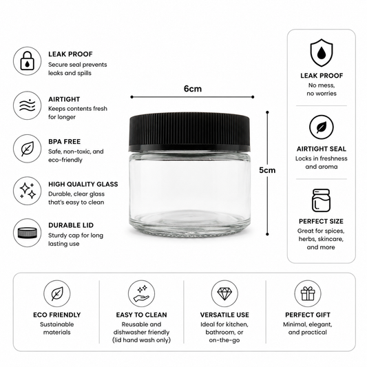 Jar 2oz Round Clear Black Ridges 160ct Case