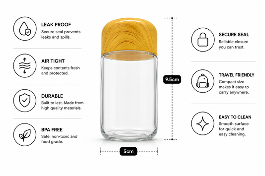 Jar 4oz Round Clear Wood 120ct Case