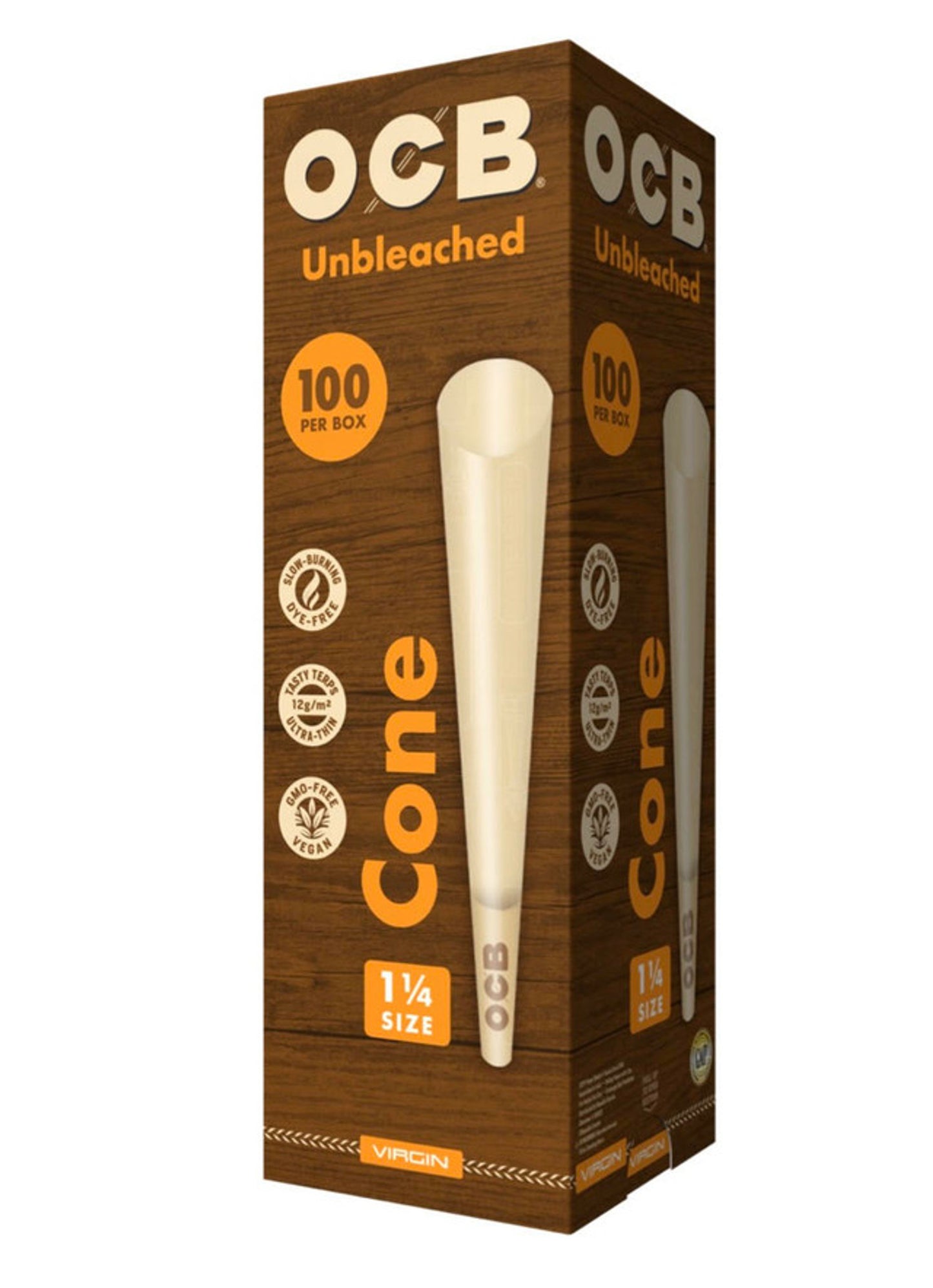 OCB Cones 1 1/4 Bulk 100CT 1CT Pack
