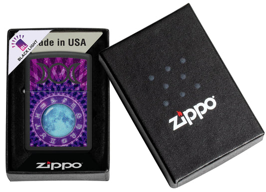 Zippo Lighter Glowing Zodiac Design