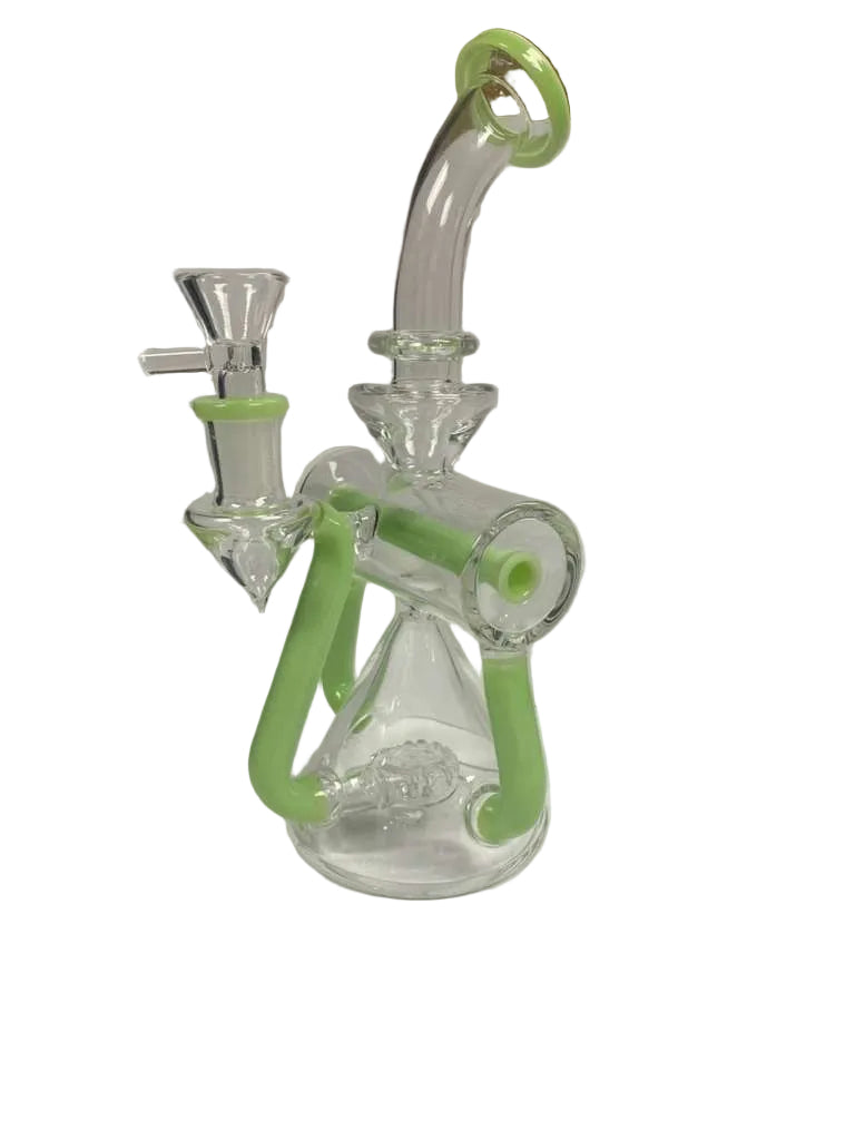 Premium 9-Inch Recycler Waterpipe with Showerhead Perc: Superior Filtration and Smooth Draws