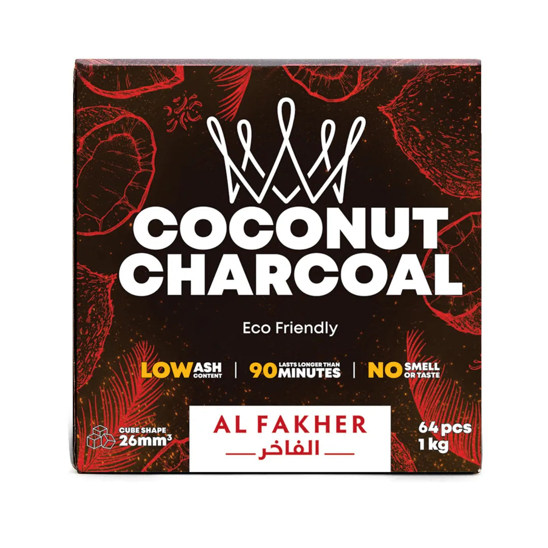 Oklahoma's Al Fakher Coals Coconut Charcoal Big Cube 64 Pieces: The Premium Choice for Hookah Enthusiasts