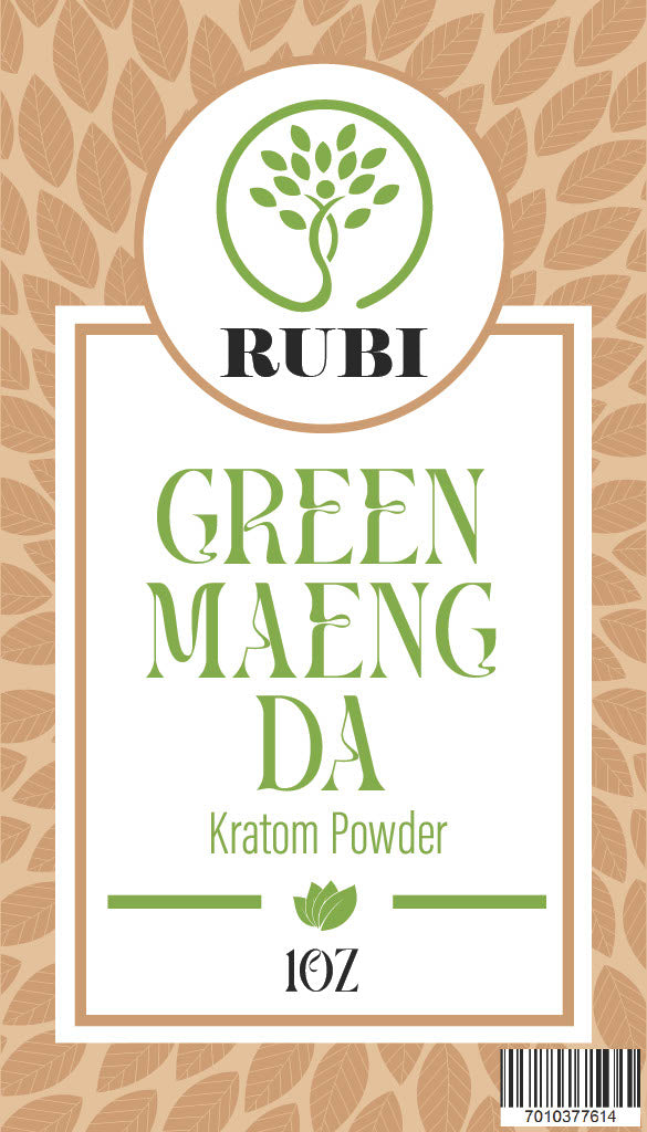 Rubi Kratom Powder 1OZ Green Maeng Da