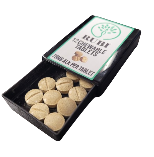 Rubi Kratom Chewable Tablets 12CT 75MG ALK Per-Tablet