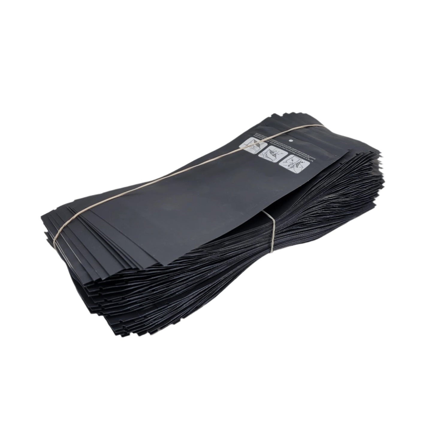 Mylar Bag 3x7 Opaque Black Double Zipper 50CT