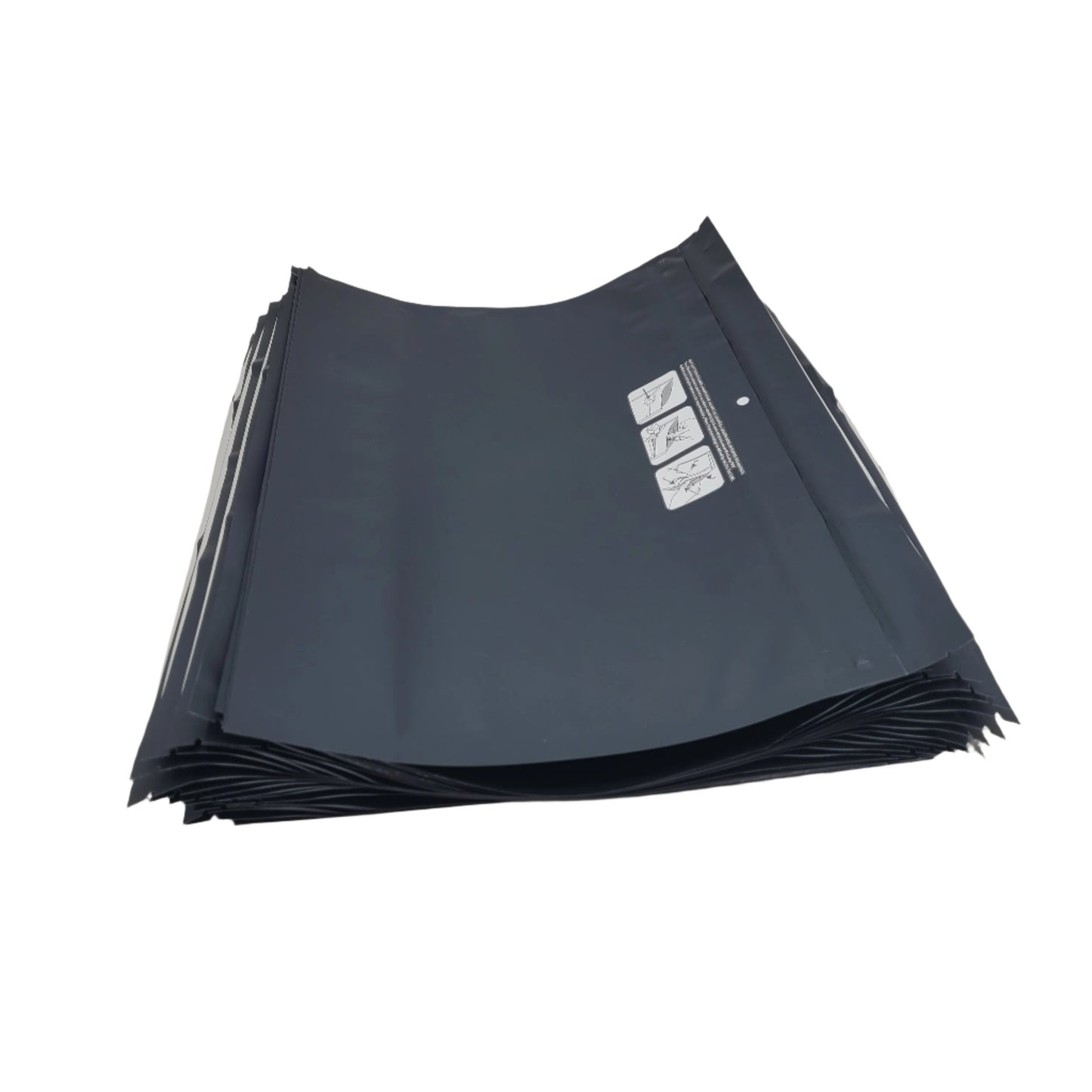 Mylar Bag 12x9 Opaque Black Double Zipper 50CT