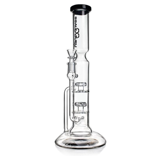 Glass Guru Waterpipe 14" Incline/Double Percs