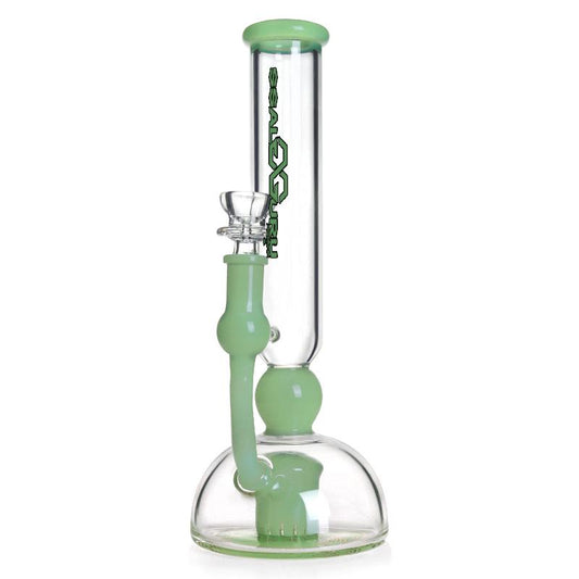Glass Guru Waterpipe 10" Green Showerhead Perc